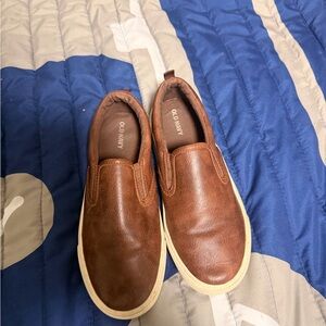 Old Navy Tan Leather Slip-On Sneakers